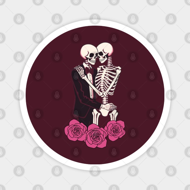 Preppy Skeleton, valentines day, pink skull Magnet by Pattyld